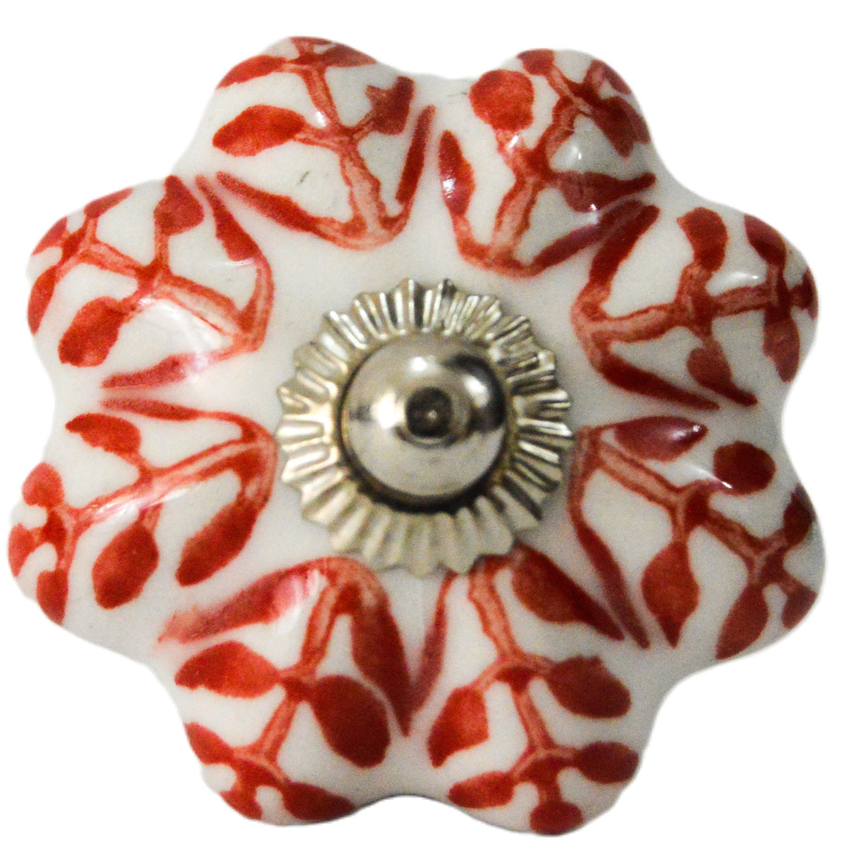 Collection de boutons de meuble en céramique peinte à la main, motifs artisanaux indiens d’Udaipur, disponibles en plusieurs variantes.