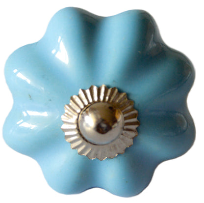 Bouton de meuble en céramique peinte à la main – Udaipur (Ø ~4 cm) (Sachet de 2)
