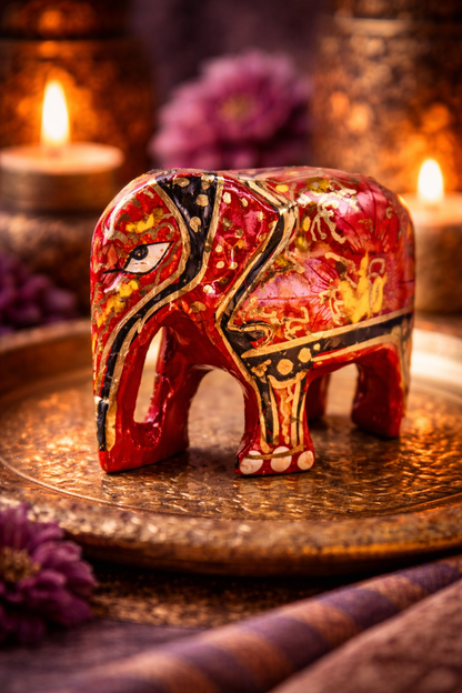 Éléphant décoratif indien peint à la main