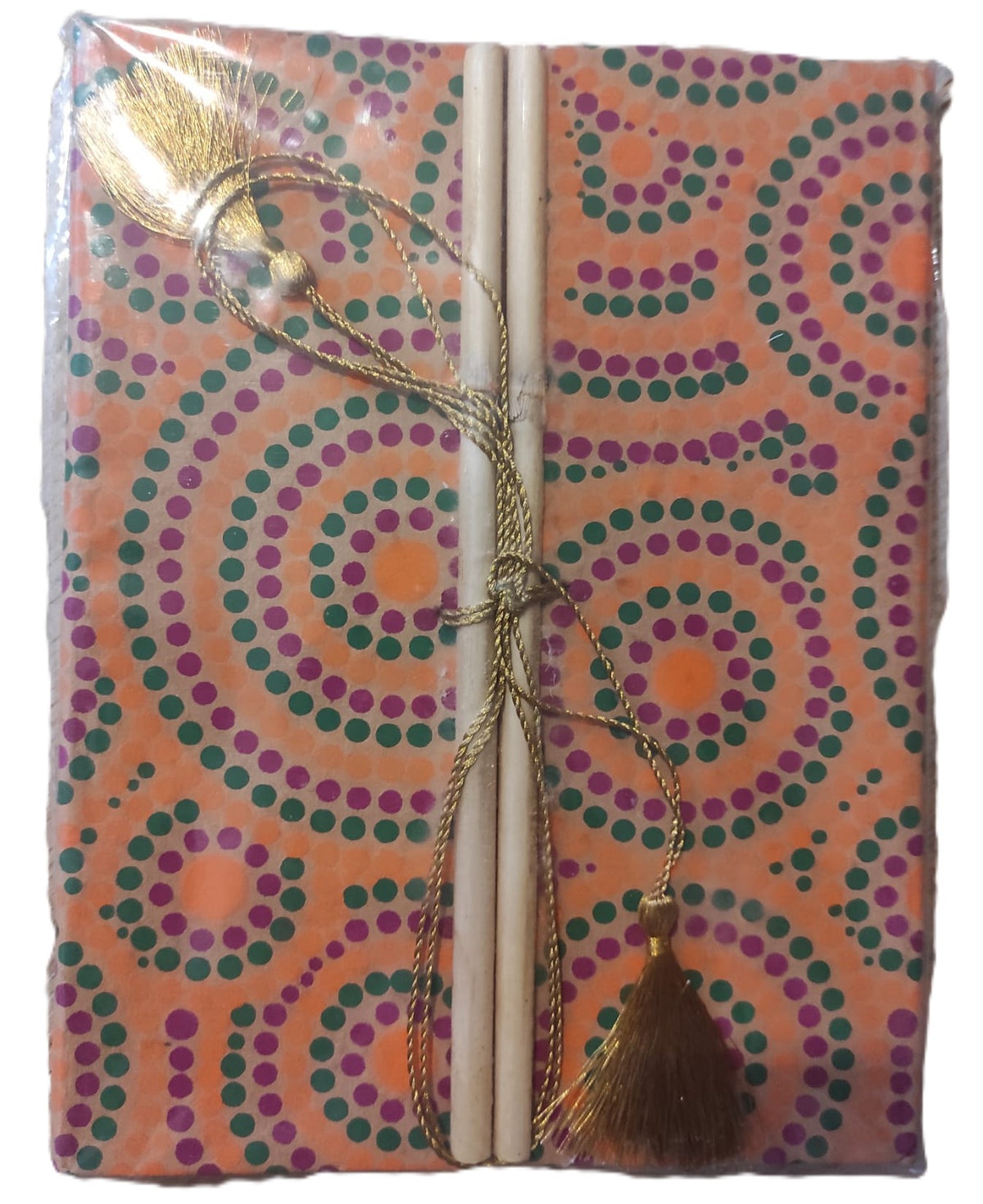 Carnet artisanal URVEE en papier coton recyclé avec couverture textile Block Print, fabriqué à Bangalore en Inde